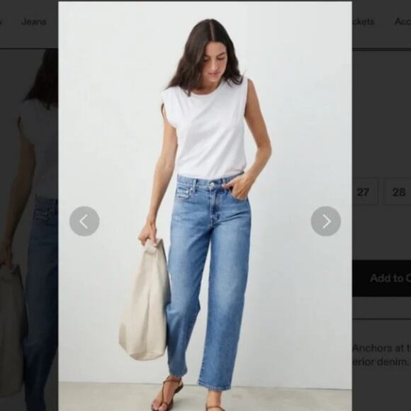 AYR The Knockout High Rise Relaxed Barrel Leg Medium Wash Jeans Size 27 - Picture 1 of 11